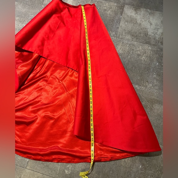 Custom two piece formal gown. Flower appliqué crop top with hi-lo skirt. - Picture 7 of 12